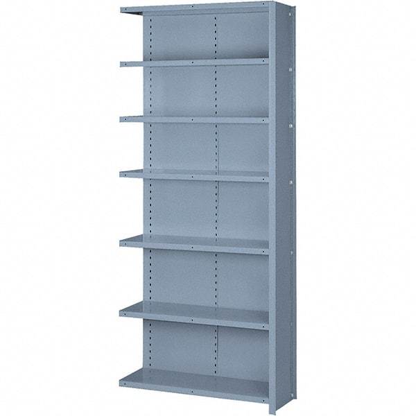 Lyon - 7 Shelf, 900 Lb. Capacity, Closed Shelving Add-On Unit - 36 Inch Wide x 12 Inch Deep x 84 Inch High, Gray - USA Tool & Supply