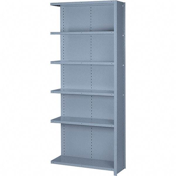 Lyon - 6 Shelf, 1,300 Lb. Capacity, Closed Shelving Add-On Unit - 36 Inch Wide x 24 Inch Deep x 84 Inch High, Gray - USA Tool & Supply