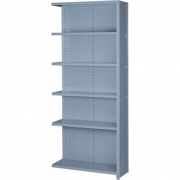 Lyon - 6 Shelf, 600 Lb. Capacity, Closed Shelving Add-On Unit - 36 Inch Wide x 18 Inch Deep x 84 Inch High, Gray - USA Tool & Supply