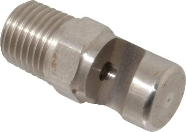 Bete Fog Nozzle - 1/4" Pipe, 145° Spray Angle, Grade 303 Stainless Steel, Extra Wide Fan Nozzle - Male Connection, 6.96 Gal per min at 100 psi, 5/32" Orifice Diam - USA Tool & Supply