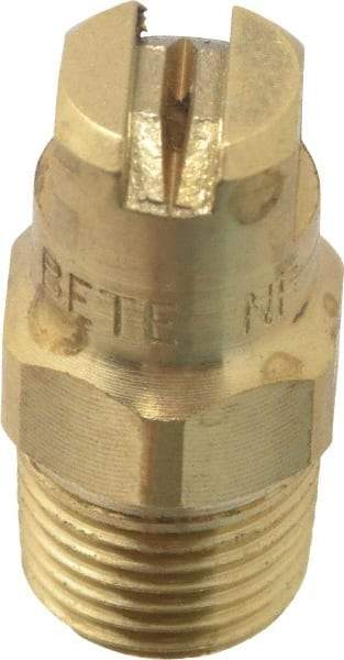 Bete Fog Nozzle - 1/8" Pipe, 90° Spray Angle, Brass, Standard Fan Nozzle - Male Connection, 0.79 Gal per min at 100 psi, 0.057" Orifice Diam - USA Tool & Supply