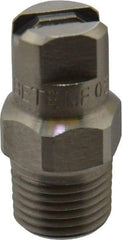 Bete Fog Nozzle - 1/8" Pipe, 90° Spray Angle, Grade 303 Stainless Steel, Standard Fan Nozzle - Male Connection, 0.79 Gal per min at 100 psi, 0.057" Orifice Diam - USA Tool & Supply