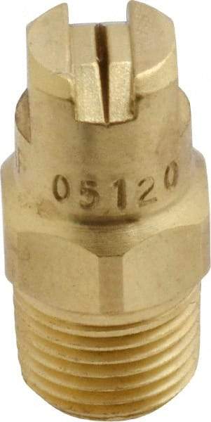 Bete Fog Nozzle - 1/8" Pipe, 120° Spray Angle, Brass, Standard Fan Nozzle - Male Connection, 0.79 Gal per min at 100 psi, 0.057" Orifice Diam - USA Tool & Supply