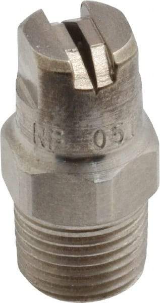 Bete Fog Nozzle - 1/8" Pipe, 120° Spray Angle, Grade 303 Stainless Steel, Standard Fan Nozzle - Male Connection, 0.79 Gal per min at 100 psi, 0.057" Orifice Diam - USA Tool & Supply