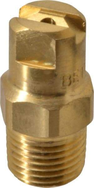 Bete Fog Nozzle - 1/8" Pipe, 30° Spray Angle, Brass, Standard Fan Nozzle - Male Connection, 1.26 Gal per min at 100 psi, 0.072" Orifice Diam - USA Tool & Supply