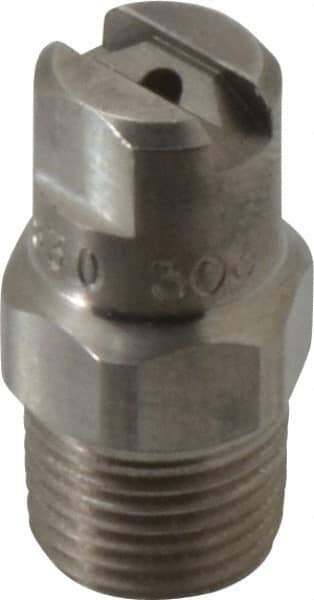 Bete Fog Nozzle - 1/8" Pipe, 30° Spray Angle, Grade 303 Stainless Steel, Standard Fan Nozzle - Male Connection, 1.26 Gal per min at 100 psi, 0.072" Orifice Diam - USA Tool & Supply