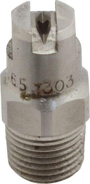 Bete Fog Nozzle - 1/8" Pipe, 65° Spray Angle, Grade 303 Stainless Steel, Standard Fan Nozzle - Male Connection, 1.26 Gal per min at 100 psi, 0.072" Orifice Diam - USA Tool & Supply