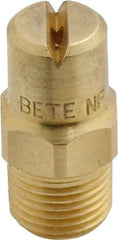 Bete Fog Nozzle - 1/8" Pipe, 90° Spray Angle, Brass, Standard Fan Nozzle - Male Connection, 1.58 Gal per min at 100 psi, 0.08" Orifice Diam - USA Tool & Supply