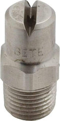 Bete Fog Nozzle - 1/8" Pipe, 90° Spray Angle, Grade 303 Stainless Steel, Standard Fan Nozzle - Male Connection, 1.58 Gal per min at 100 psi, 0.08" Orifice Diam - USA Tool & Supply