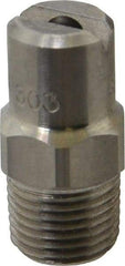 Bete Fog Nozzle - 1/8" Pipe, 90° Spray Angle, Grade 303 Stainless Steel, Standard Fan Nozzle - Male Connection, 4.74 Gal per min at 100 psi, 0.141" Orifice Diam - USA Tool & Supply