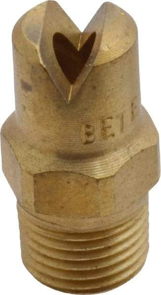 Bete Fog Nozzle - 1/8" Pipe, 65° Spray Angle, Brass, Standard Fan Nozzle - Male Connection, 6.32 Gal per min at 100 psi, 5/32" Orifice Diam - USA Tool & Supply