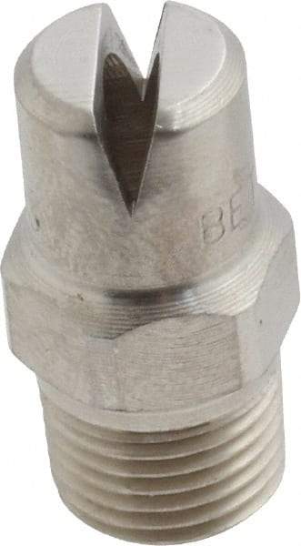 Bete Fog Nozzle - 1/8" Pipe, 120° Spray Angle, Grade 303 Stainless Steel, Standard Fan Nozzle - Male Connection, 6.32 Gal per min at 100 psi, 5/32" Orifice Diam - USA Tool & Supply