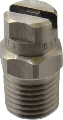 Bete Fog Nozzle - 1/4" Pipe, 90° Spray Angle, Grade 303 Stainless Steel, Standard Fan Nozzle - Male Connection, 0.79 Gal per min at 100 psi, 0.057" Orifice Diam - USA Tool & Supply