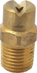 Bete Fog Nozzle - 1/4" Pipe, 30° Spray Angle, Grade 303 Brass, Standard Fan Nozzle - Male Connection, 4.74 Gal per min at 100 psi, 0.141" Orifice Diam - USA Tool & Supply