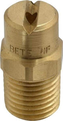 Bete Fog Nozzle - 1/4" Pipe, 65° Spray Angle, Brass, Standard Fan Nozzle - Male Connection, 4.74 Gal per min at 100 psi, 0.141" Orifice Diam - USA Tool & Supply