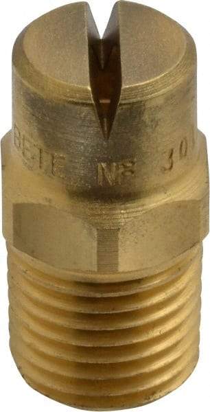 Bete Fog Nozzle - 1/4" Pipe, 120° Spray Angle, Brass, Standard Fan Nozzle - Male Connection, 4.74 Gal per min at 100 psi, 0.141" Orifice Diam - USA Tool & Supply