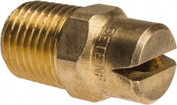 Bete Fog Nozzle - 1/4" Pipe, 120° Spray Angle, Brass, Standard Fan Nozzle - Male Connection, 6.32 Gal per min at 100 psi, 5/32" Orifice Diam - USA Tool & Supply