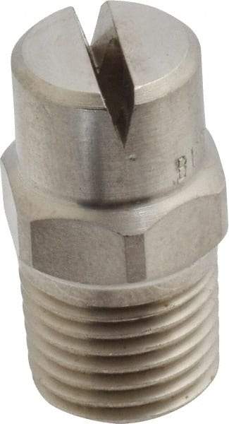 Bete Fog Nozzle - 1/4" Pipe, 120° Spray Angle, Grade 303 Stainless Steel, Standard Fan Nozzle - Male Connection, 6.32 Gal per min at 100 psi, 5/32" Orifice Diam - USA Tool & Supply