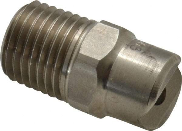 Bete Fog Nozzle - 1/4" Pipe, 30° Spray Angle, Grade 303 Stainless Steel, Standard Fan Nozzle - Male Connection, 7.91 Gal per min at 100 psi, 0.172" Orifice Diam - USA Tool & Supply