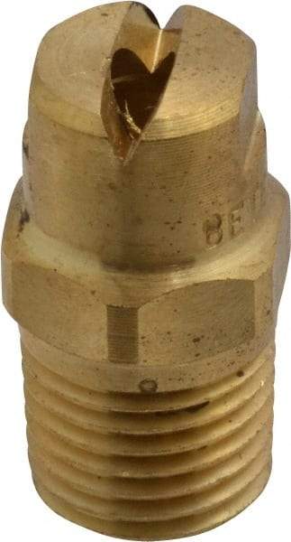 Bete Fog Nozzle - 1/4" Pipe, 90° Spray Angle, Brass, Standard Fan Nozzle - Male Connection, 7.91 Gal per min at 100 psi, 0.172" Orifice Diam - USA Tool & Supply