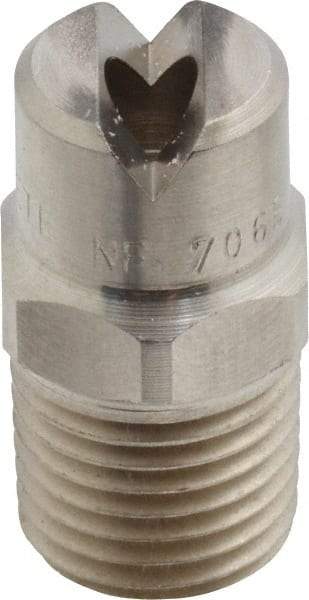 Bete Fog Nozzle - 1/4" Pipe, 65° Spray Angle, Grade 303 Stainless Steel, Standard Fan Nozzle - Male Connection, 11.1 Gal per min at 100 psi, 0.203" Orifice Diam - USA Tool & Supply