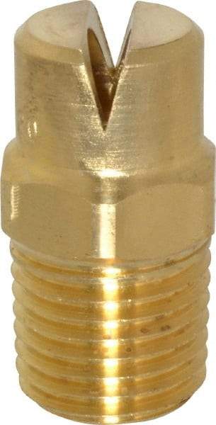 Bete Fog Nozzle - 1/4" Pipe, 120° Spray Angle, Brass, Standard Fan Nozzle - Male Connection, 11.1 Gal per min at 100 psi, 0.203" Orifice Diam - USA Tool & Supply