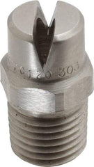 Bete Fog Nozzle - 1/4" Pipe, 120° Spray Angle, Grade 303 Stainless Steel, Standard Fan Nozzle - Male Connection, 11.1 Gal per min at 100 psi, 0.203" Orifice Diam - USA Tool & Supply