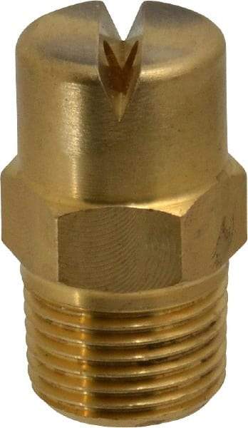 Bete Fog Nozzle - 3/8" Pipe, 90° Spray Angle, Brass, Standard Fan Nozzle - Male Connection, 6.32 Gal per min at 100 psi, 5/32" Orifice Diam - USA Tool & Supply