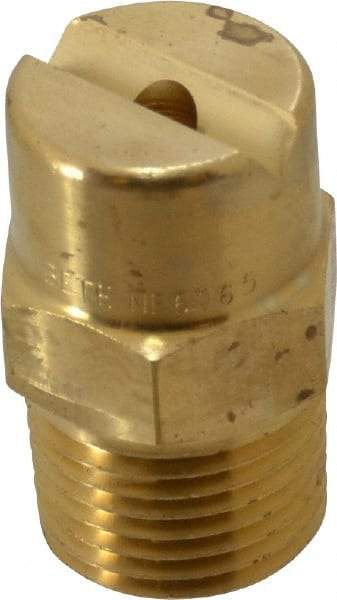 Bete Fog Nozzle - 1/2" Pipe, 65° Spray Angle, Brass, Standard Fan Nozzle - Male Connection, 9.49 Gal per min at 100 psi, 0.186" Orifice Diam - USA Tool & Supply