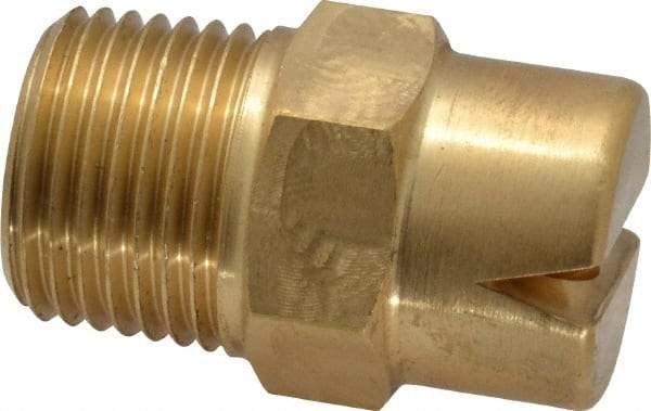 Bete Fog Nozzle - 1/2" Pipe, 120° Spray Angle, Brass, Standard Fan Nozzle - Male Connection, 15.8 Gal per min at 100 psi, 1/4" Orifice Diam - USA Tool & Supply