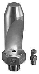 Bete Fog Nozzle - 3/8" Pipe, 50° Spray Angle, Grade 303 Stainless Steel, High Impact - Narrow Fan Nozzle - Male Connection, 9.49 Gal per min at 100 psi, 3/16" Orifice Diam - USA Tool & Supply