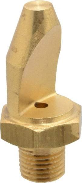 Bete Fog Nozzle - 1/4" Pipe, 50° Spray Angle, Brass, High Impact - Narrow Fan Nozzle - Male Connection, 6.33 Gal per min at 100 psi, 0.141" Orifice Diam - USA Tool & Supply