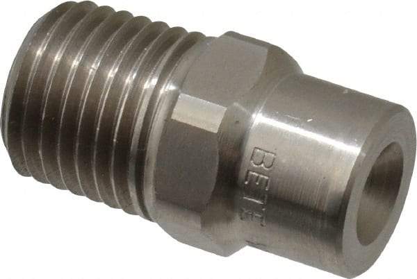 Bete Fog Nozzle - 1/4" Pipe, 90° Spray Angle, Grade 303 Stainless Steel, Full Cone Nozzle - Male Connection, 2.31 Gal per min at 100 psi, 0.109" Orifice Diam - USA Tool & Supply