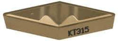 Kennametal - VPGR332, KT315 Grade Cermet Profiling Insert - TiN/TiCN/TiN Finish, 35° Incl Angle, Diamond, 0.6539" Side Length, 3/16" Thick, 1/32" Corner Radius, 3/8" Inscribed Circle - USA Tool & Supply