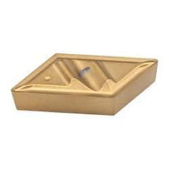 Kennametal - NPGR51, KT315 Grade Cermet Profiling Insert - TiN/TiCN/TiN Finish, 55° Incl Angle, Parallelogram, 0.4567" Side Length, 1/8" Thick, 1/64" Corner Radius - USA Tool & Supply