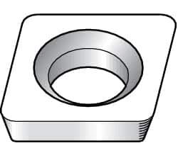 Kennametal - CDHB1.20.61 Grade KB5625 PCBN Turning Insert - TiAlN Finish, 80° Diamond, 5/32" Inscr Circle, 0.04 Thick, 1/64" Corner Radius - USA Tool & Supply