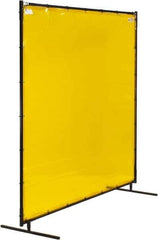Steiner - 6 Ft. Wide x 6 Ft. High x 3/4 Inch Thick, 14 mil Thick Transparent Vinyl Portable Welding Screen Kit - Yellow - USA Tool & Supply