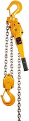 Harrington Hoist - 12,000 Lb Lifting Capacity, 15' Lift Height, Lever Hoist - Made from Chain, 72 Lb Avg Pull to Lift Rated Load, 2 Chains - USA Tool & Supply
