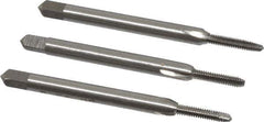 Interstate - #2-56 UNC, 3 Flute, Bottoming, Plug & Taper, Bright Finish, High Speed Steel Tap Set - Right Hand Cut, 1-3/4" OAL, 7/16" Thread Length - USA Tool & Supply