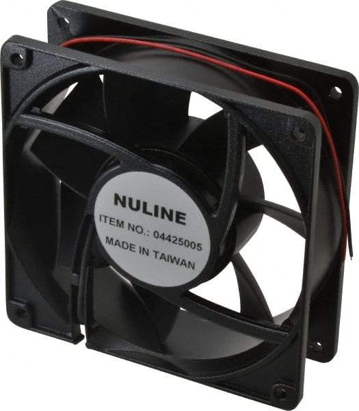 Value Collection - 48 Volts, DC, 145 CFM, Square Tube Axial Fan - 0.4 Amp Rating, 2,600 to 2,900 RPM, 4.7" High x 4.7" Wide x 1-1/2" Deep - USA Tool & Supply