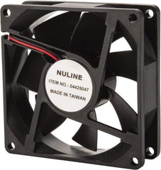 Value Collection - 24 Volts, DC, 37.5 CFM, Square Tube Axial Fan - 0.13 Amp Rating, 2,700 to 3,000 RPM, 3.15" High x 3.15" Wide x 1" Deep - USA Tool & Supply