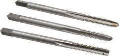 Interstate - #6-40 UNF, 3 Flute, Bottoming, Plug & Taper, Bright Finish, High Speed Steel Tap Set - Right Hand Cut, 2" OAL, 11/16" Thread Length - USA Tool & Supply