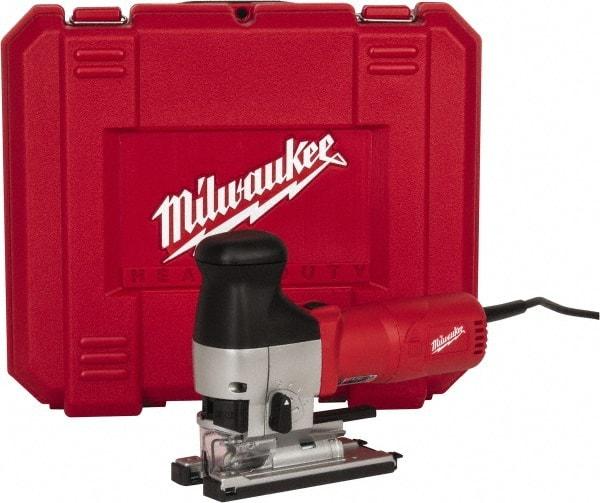 Milwaukee Tool - 6.2 Amp, 500 to 3,000 SPM, 1 Inch Stroke Length, Electric Jigsaw - 120V, 9-1/2 Ft. Cord Length, 45° Cutting Angle - USA Tool & Supply