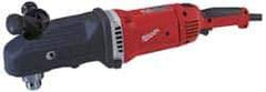 Milwaukee Tool - 1/2" Keyed Chuck, 450 & 1,750 RPM, Angled Handle Electric Drill - 13 Amps, 120 Volts, Reversible, Includes Side Handle - USA Tool & Supply