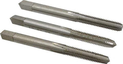 Interstate - #12-28 UNF, 4 Flute, Bottoming, Plug & Taper, Bright Finish, High Speed Steel Tap Set - 2-3/8" OAL, 15/16" Thread Length - USA Tool & Supply