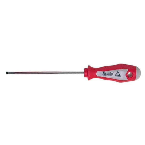 Xcelite - 6" Blade Width x 9-3/4" OAL Electronic/Electrostatic Slotted Screwdriver - USA Tool & Supply