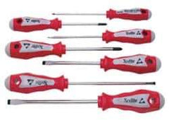 Xcelite - 7 Piece Phillips & Slotted Screwdriver Set - Blade Sizes: Width 1/8, 5/32, 3/16, 1/4 & 5/16, Bit Sizes: Philips #1 & #2 - USA Tool & Supply