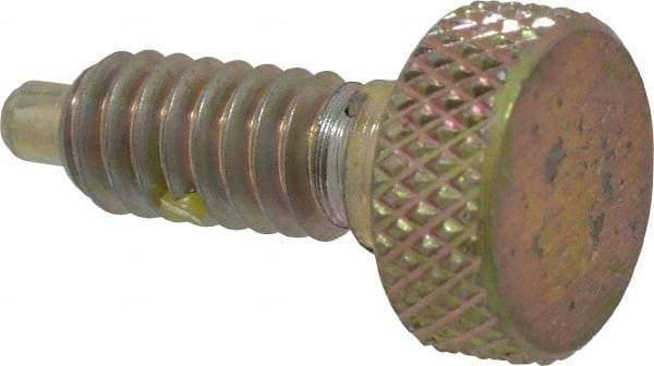 Gibraltar - 1/4-20, 1/2" Thread Length, 0.123" Max Plunger Diam, 1 Lb Init to 4 Lb Final End Force, Knob Handle Plunger - Knurled Knob, 0.79" Body Length, 1/2" Length Under Head/Shoulder, 1/8" Plunger Projection - USA Tool & Supply
