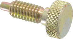 Gibraltar - 5/16-18, 5/8" Thread Length, 0.154" Max Plunger Diam, 1 Lb Init to 6 Lb Final End Force, Knob Handle Plunger - Knurled Knob, 0.76" Body Length, 5/8" Length Under Head/Shoulder, 3/16" Plunger Projection - USA Tool & Supply