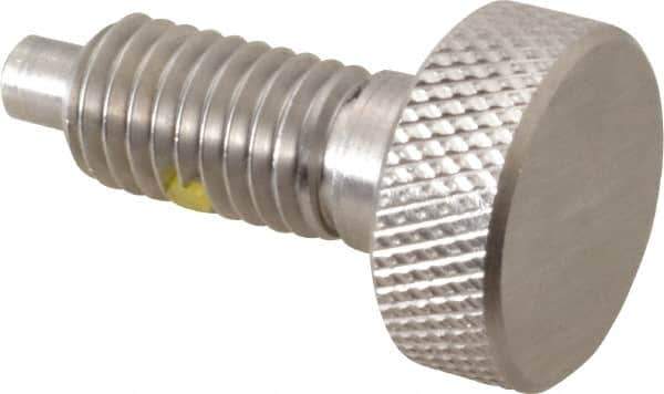 Gibraltar - 1/2-13, 7/8" Thread Length, 1/4" Max Plunger Diam, 1 Lb Init to 10 Lb Final End Force, Knob Handle Plunger - Knurled Knob, 1.13" Body Length, 7/8" Length Under Head/Shoulder, 1/4" Plunger Projection - USA Tool & Supply